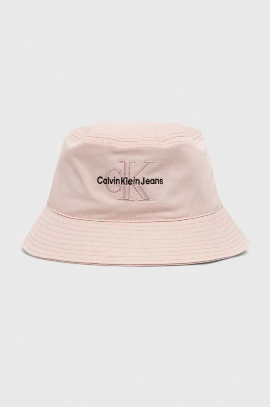 różowy Calvin Klein Jeans kapelusz bawełniany Damski