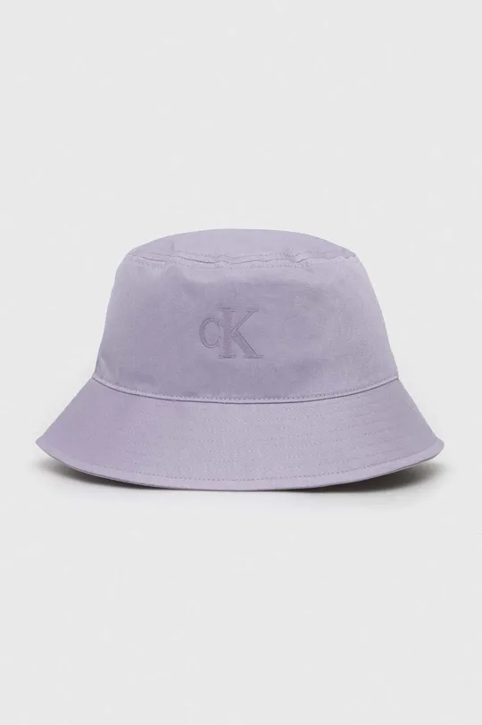 fioletowy Calvin Klein Jeans kapelusz bawełniany Damski