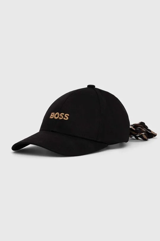 μαύρο Βαμβακερό καπέλο του μπέιζμπολ BOSS Γυναικεία