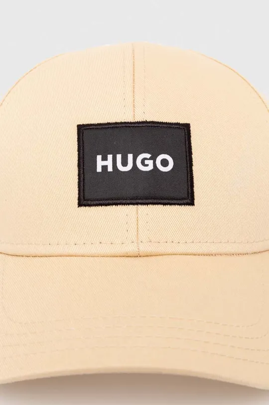 Βαμβακερό καπέλο του μπέιζμπολ HUGO μπεζ