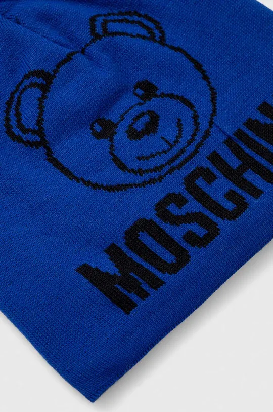Vlnená čiapka Moschino modrá