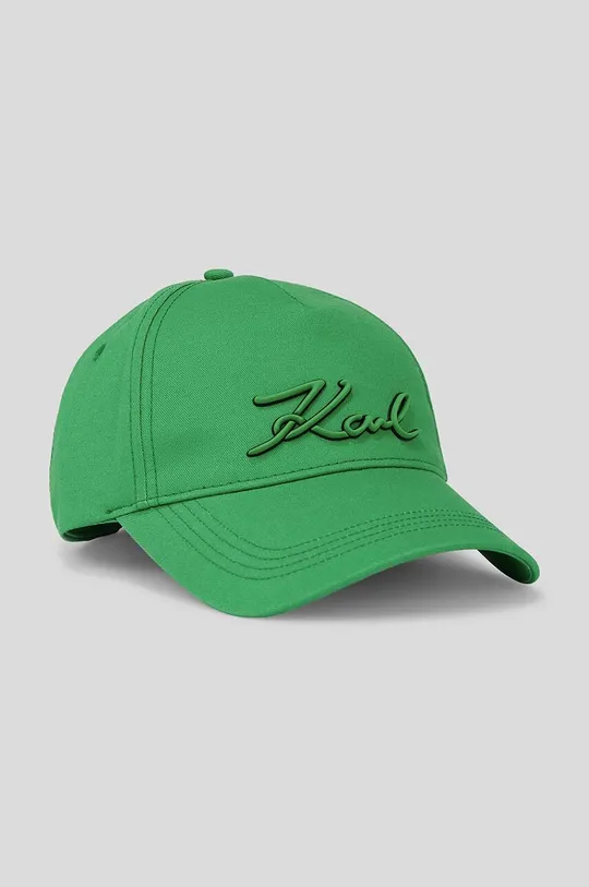 zielony Karl Lagerfeld czapka z daszkiem bawełniana Damski