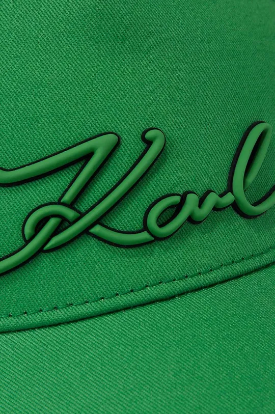 Βαμβακερό καπέλο του μπέιζμπολ Karl Lagerfeld πράσινο