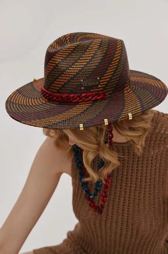 πολύχρωμο Καπέλο LE SH KA headwear Double Chain Red Fedora Γυναικεία