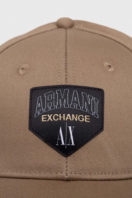 Бавовняна бейсболка Armani Exchange бежевий