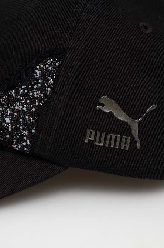 czarny Puma czapka z daszkiem bawełniana PUMA X SWAROVSKI