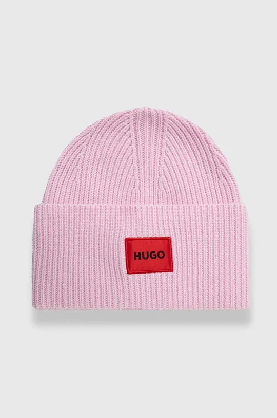 różowy HUGO czapka wełniana Damski