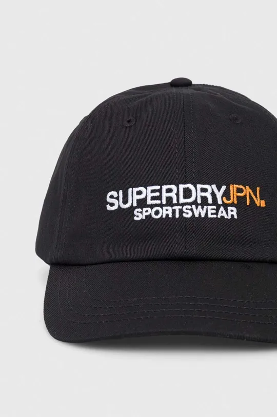 Superdry czapka z daszkiem bawełniana czarny
