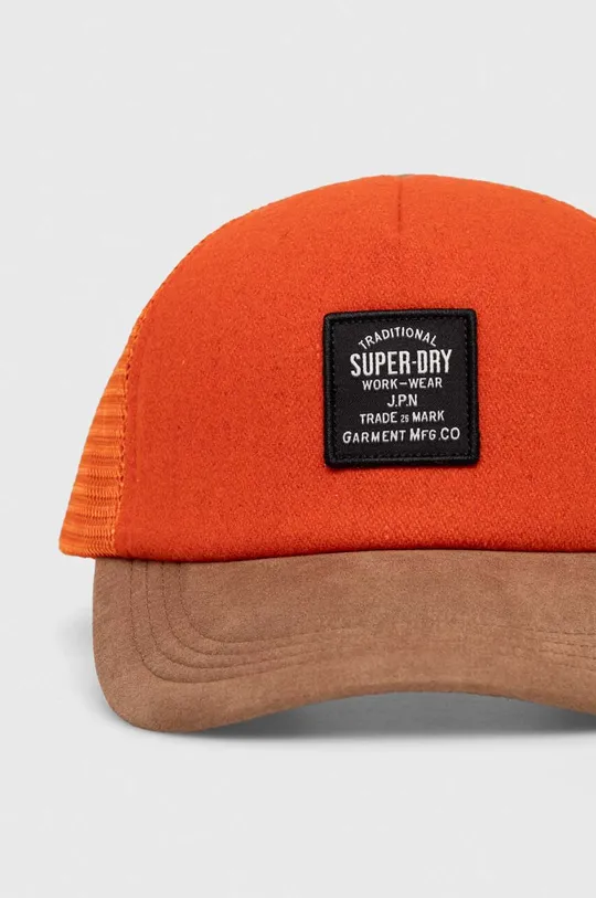 Superdry czapka z daszkiem pomarańczowy