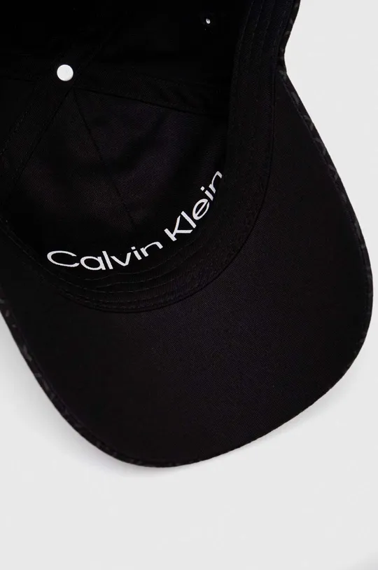 μαύρο Βαμβακερό καπέλο του μπέιζμπολ Calvin Klein