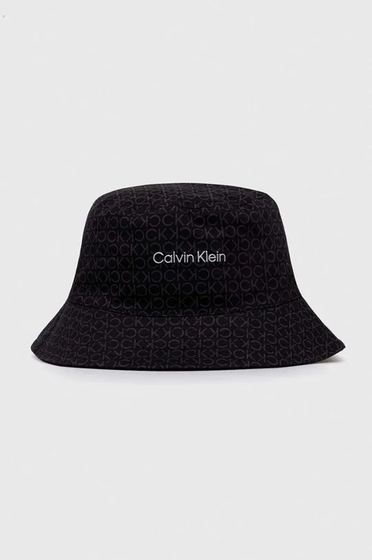 čierna Obojstranný bavlnený klobúk Calvin Klein Dámsky