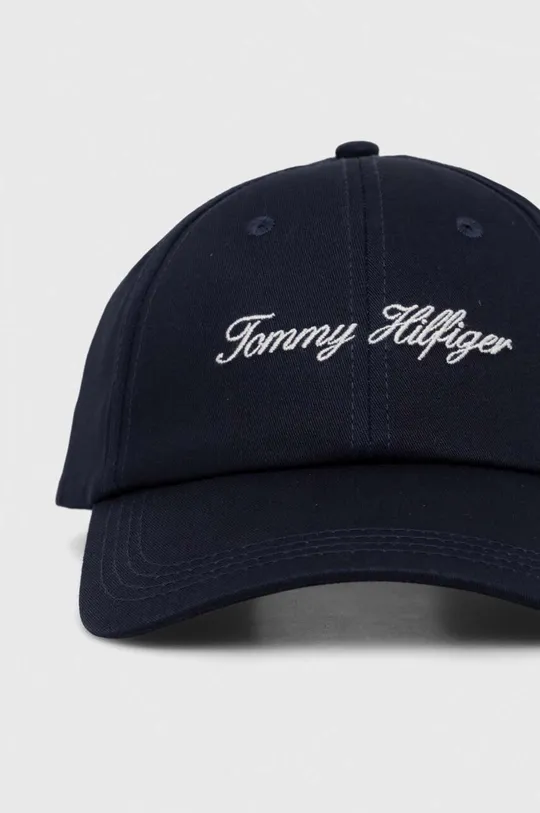 Βαμβακερό καπέλο του μπέιζμπολ Tommy Hilfiger σκούρο μπλε