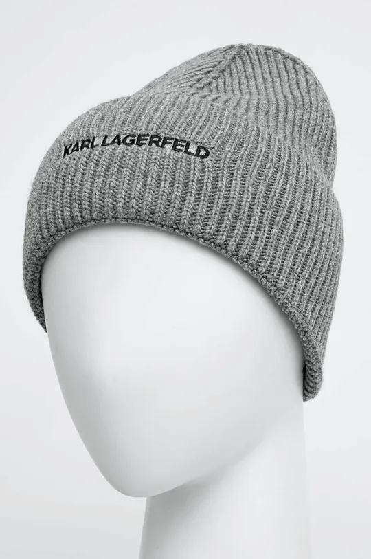 Karl Lagerfeld czapka z domieszką kaszmiru szary