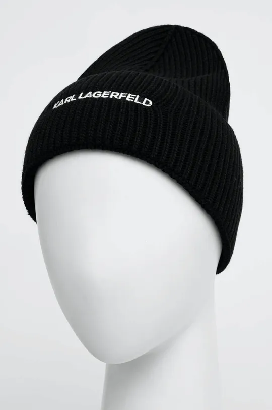 Kapa s primesjo kašmirja Karl Lagerfeld črna
