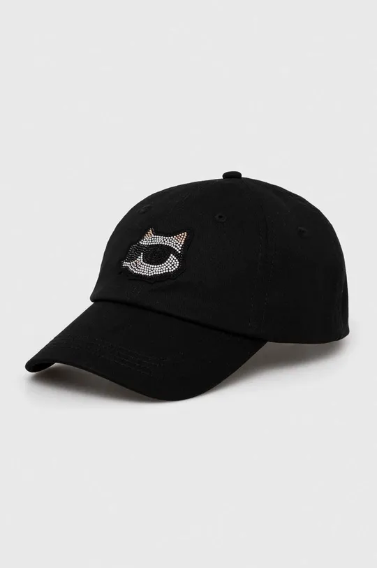μαύρο Βαμβακερό καπέλο του μπέιζμπολ Karl Lagerfeld Γυναικεία