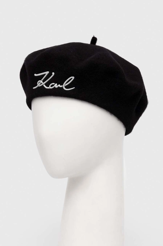 Vlněný baret Karl Lagerfeld 236W3418 černá AW23