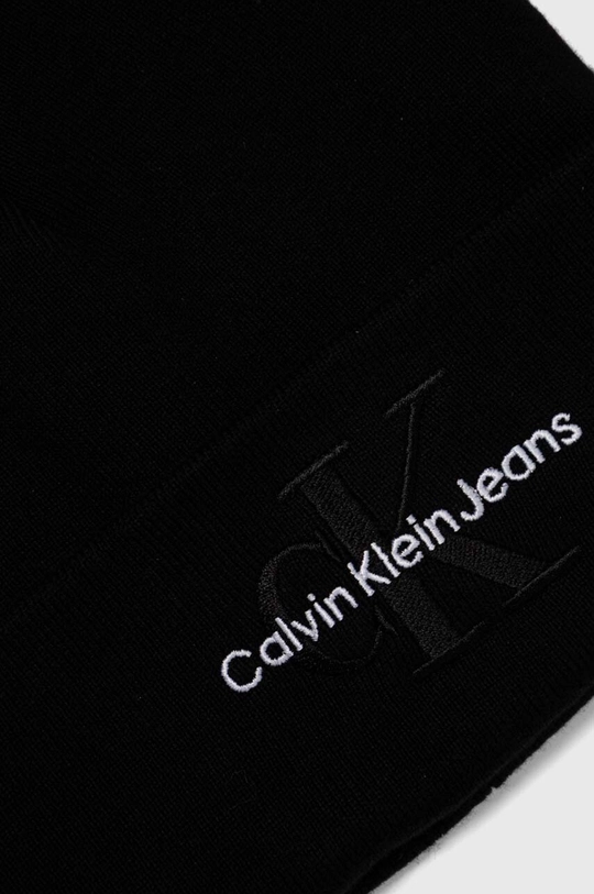 czarny Calvin Klein Jeans czapka i szalik bawełniany