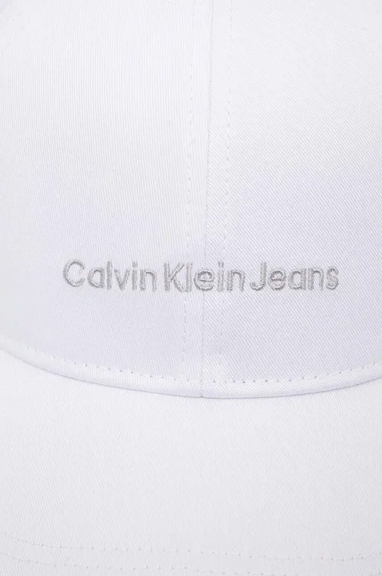 Calvin Klein Jeans czapka z daszkiem bawełniana biały