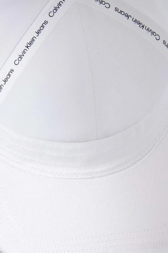 λευκό Βαμβακερό καπέλο του μπέιζμπολ Calvin Klein Jeans