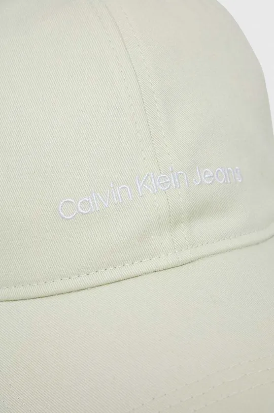 Βαμβακερό καπέλο του μπέιζμπολ Calvin Klein Jeans τιρκουάζ