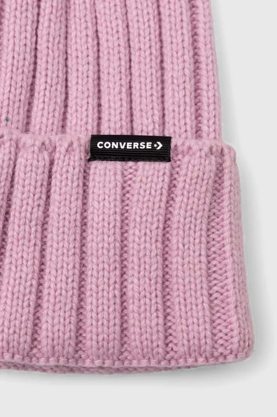 Шапка з домішкою вовни Converse рожевий