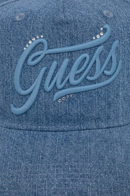 Guess czapka z daszkiem jeansowa EBE 100 % Bawełna 