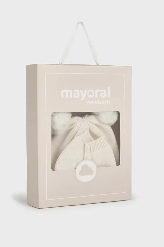 beżowy Mayoral Newborn komplet bawełniany niemowlęcy Gift box