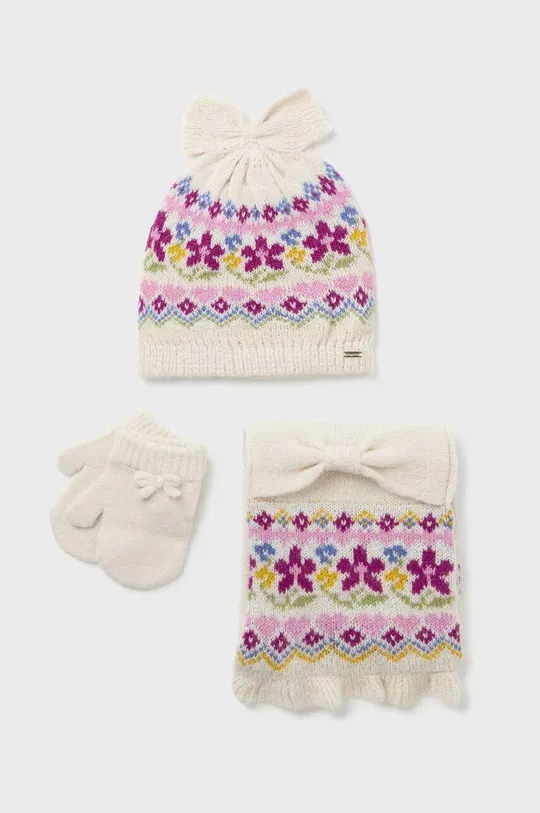 бежевый Детские шапка, шарф и перчатки Mayoral Для девочек