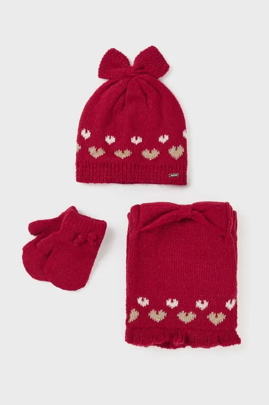 κόκκινο Παιδικό καπέλο, κασκόλ και γάντια Mayoral Για κορίτσια