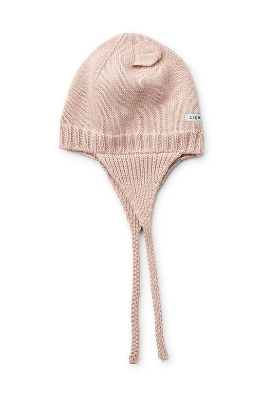 Liewood czapka bawełniana niemowlęca różowy