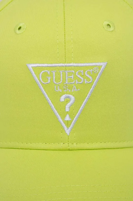 Дитяча бавовняна кепка Guess зелений
