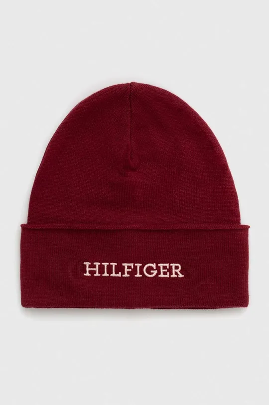 Bavlnená čiapka Tommy Hilfiger burgundské