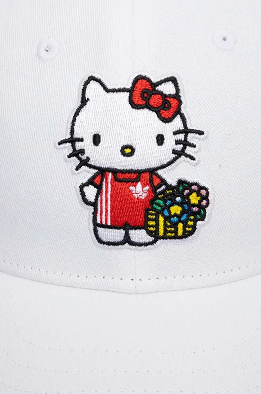 adidas Originals czapka z daszkiem bawełniana dziecięca x Hello Kitty biały