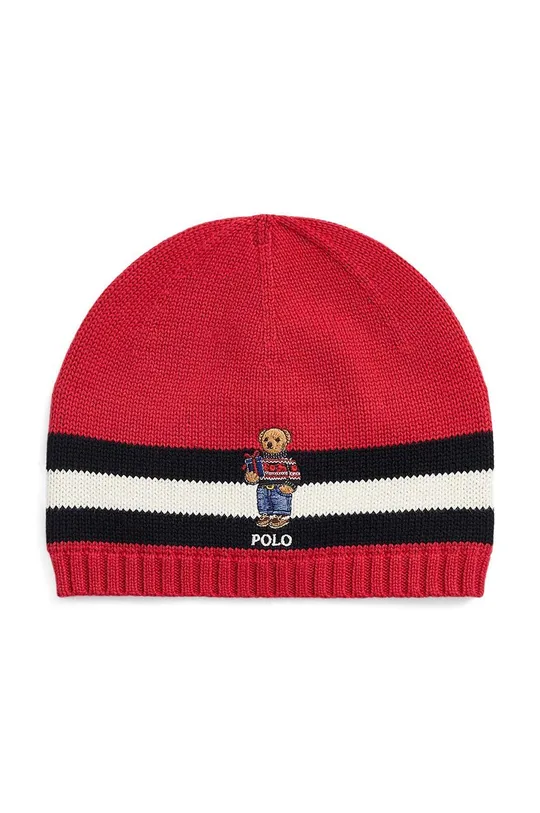 czerwony Polo Ralph Lauren czapka bawełniana dziecięca Chłopięcy