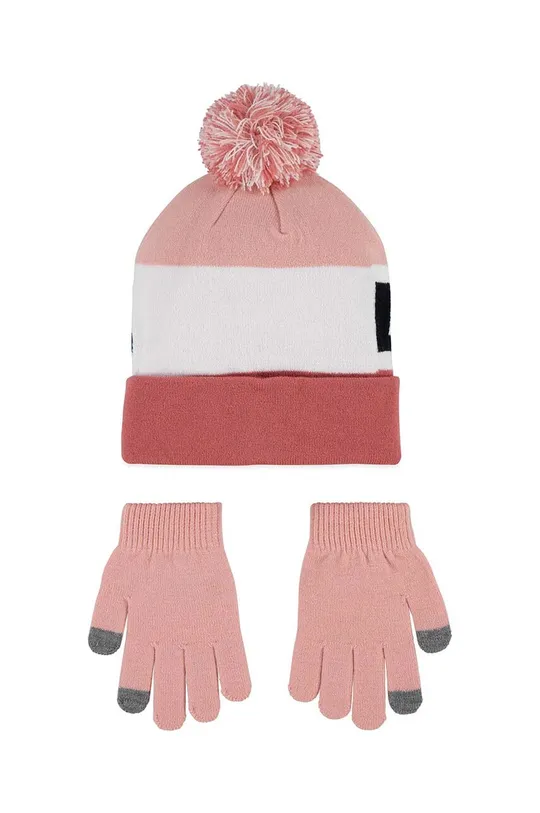 Дитяча шапка і рукавички Levi's рожевий