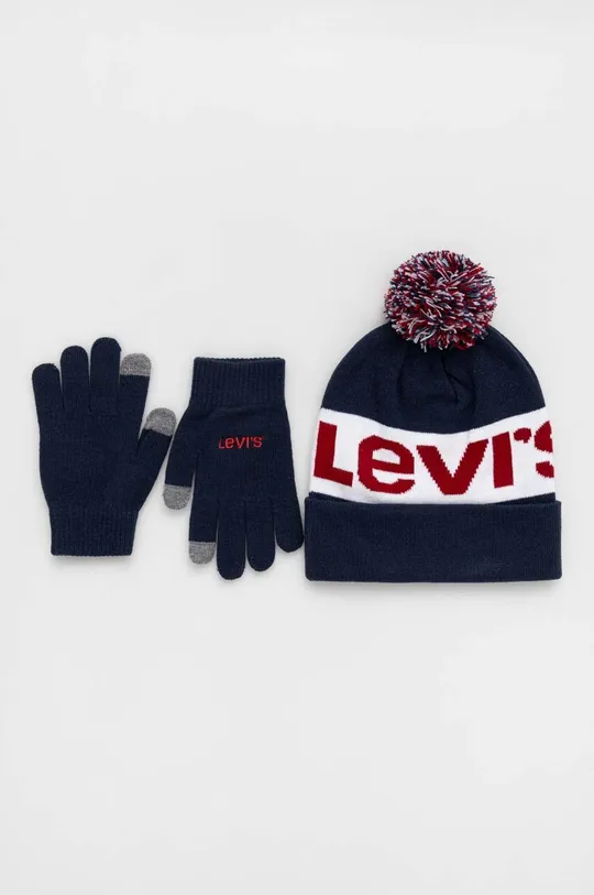 σκούρο μπλε Παιδικός σκούφος και γάντια Levi's Παιδικά