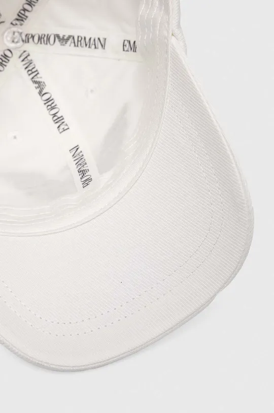 biały Emporio Armani czapka z daszkiem bawełniana dziecięca