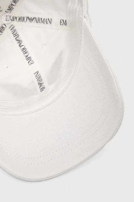 fehér Emporio Armani gyerek pamut baseball sapka