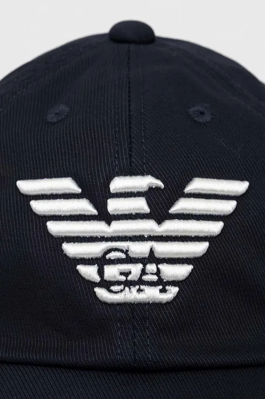 Παιδικό βαμβακερό καπέλο μπέιζμπολ Emporio Armani σκούρο μπλε