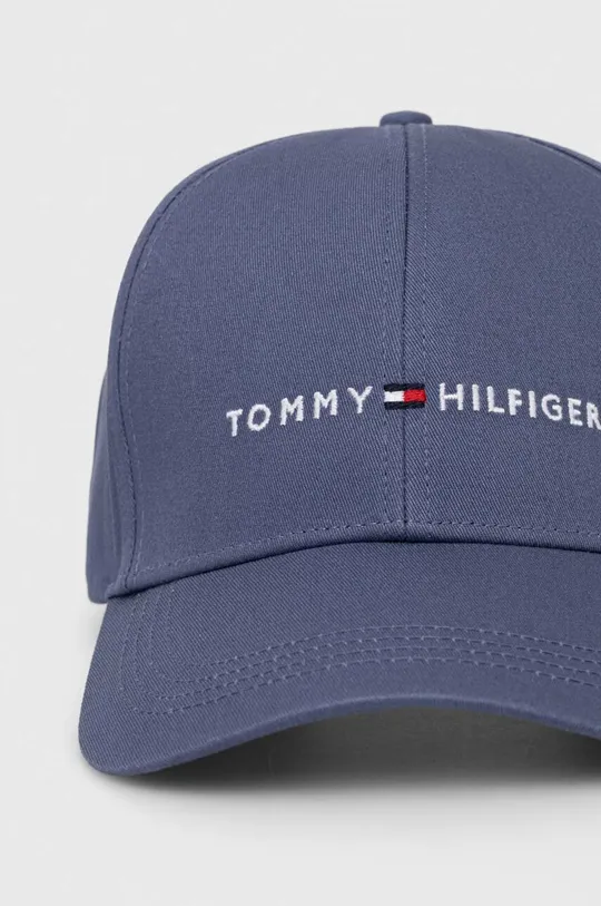 Βαμβακερό καπέλο του μπέιζμπολ Tommy Hilfiger μπλε