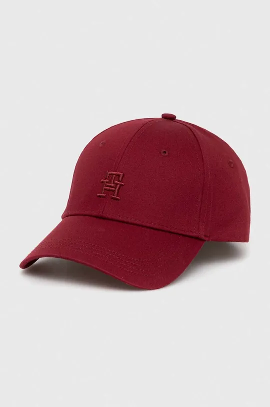 μπορντό Βαμβακερό καπέλο του μπέιζμπολ Tommy Hilfiger Ανδρικά