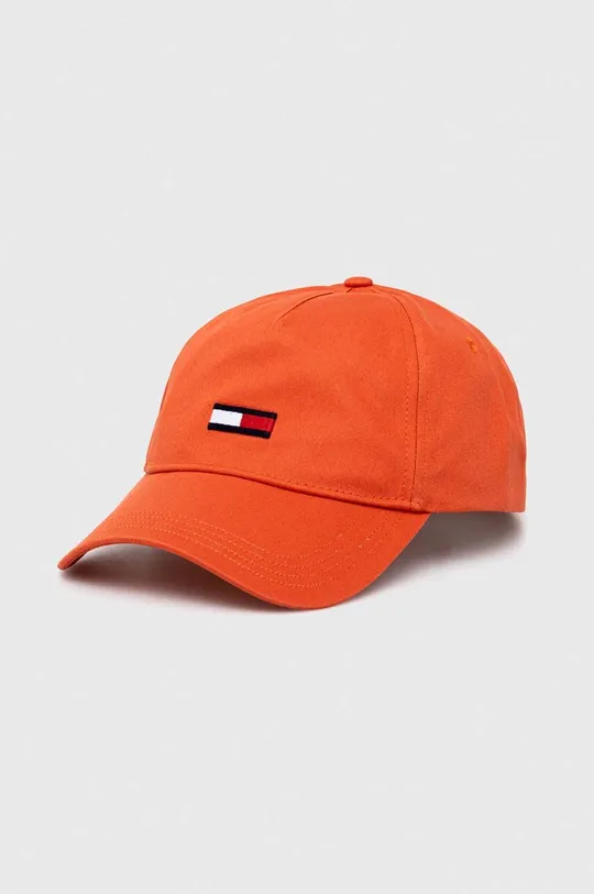 πορτοκαλί Βαμβακερό καπέλο του μπέιζμπολ Tommy Jeans Ανδρικά