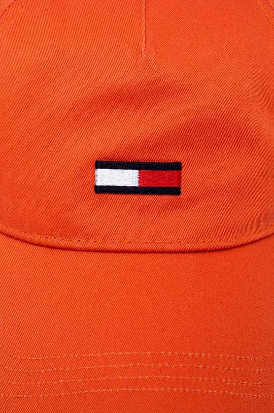 Βαμβακερό καπέλο του μπέιζμπολ Tommy Jeans πορτοκαλί