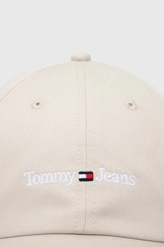 Бавовняна бейсболка Tommy Jeans бежевий