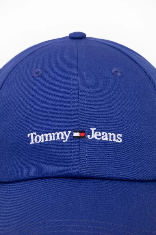 Tommy Jeans czapka z daszkiem bawełniana niebieski