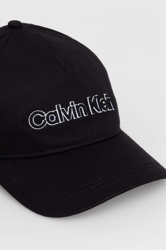 Calvin Klein czapka z daszkiem bawełniana czarny