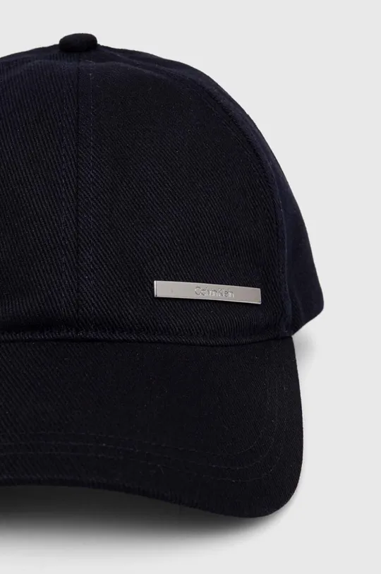Βαμβακερό καπέλο του μπέιζμπολ Calvin Klein σκούρο μπλε