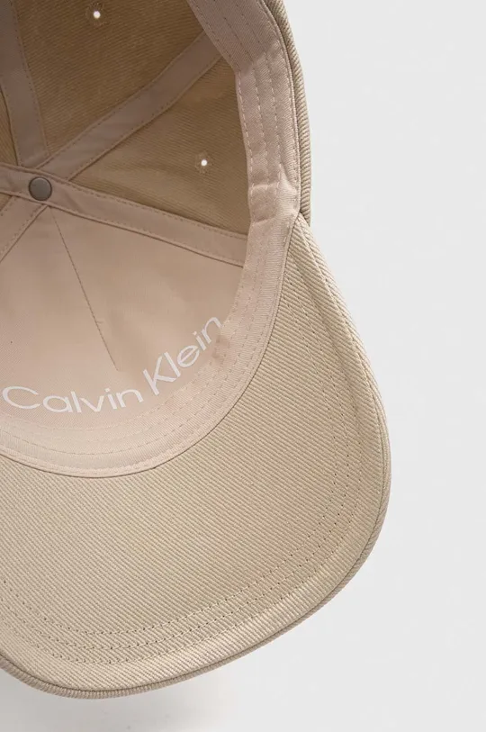 beżowy Calvin Klein czapka z daszkiem