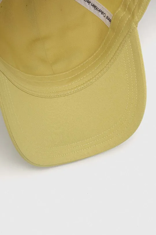 żółty Calvin Klein Jeans czapka z daszkiem bawełniana