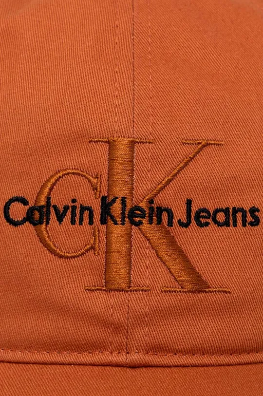 Calvin Klein Jeans czapka z daszkiem bawełniana pomarańczowy